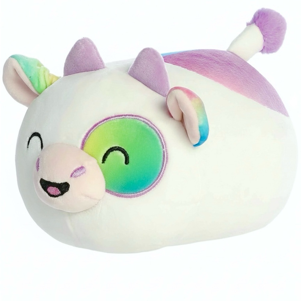 NWT Aurora Cece Cereal Milk Plush Toy Cow Neon Multicolour 7”